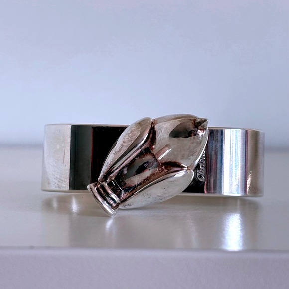 Christofle Silverplate Piccolo Napkin Ring Bird Set of 2 Vtg Silver Plate New - Picture 8 of 13